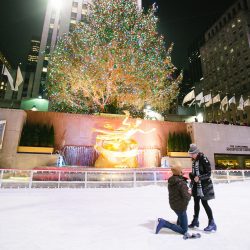 nyc proposal photography at Rockefeller ice skating rink